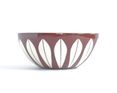 5.5 quot Cathrineholm Norway Brown Small Lotus Bowl w Logo, Vintage Mid-century Modern Scandinavian, Autumn Thanksgiving Decor, 1 of 4