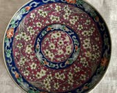 Vintage Japanese Enamel Meiji Imari Flower Charger Plate