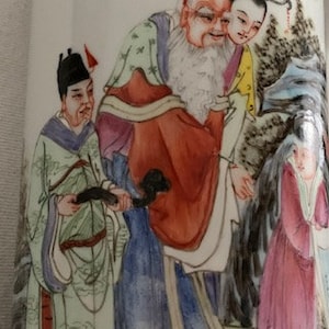 Chinese Qing Dynasty Famille-Verte  Landscape Vase