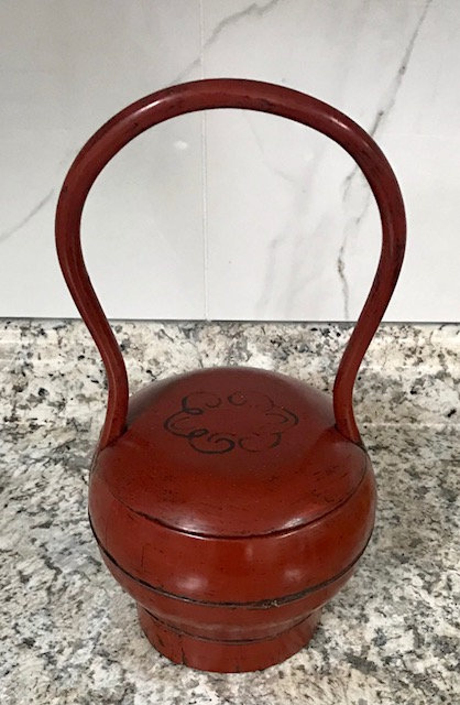 Antique Chinese Wooden Wedding Basket With Lid Etsy