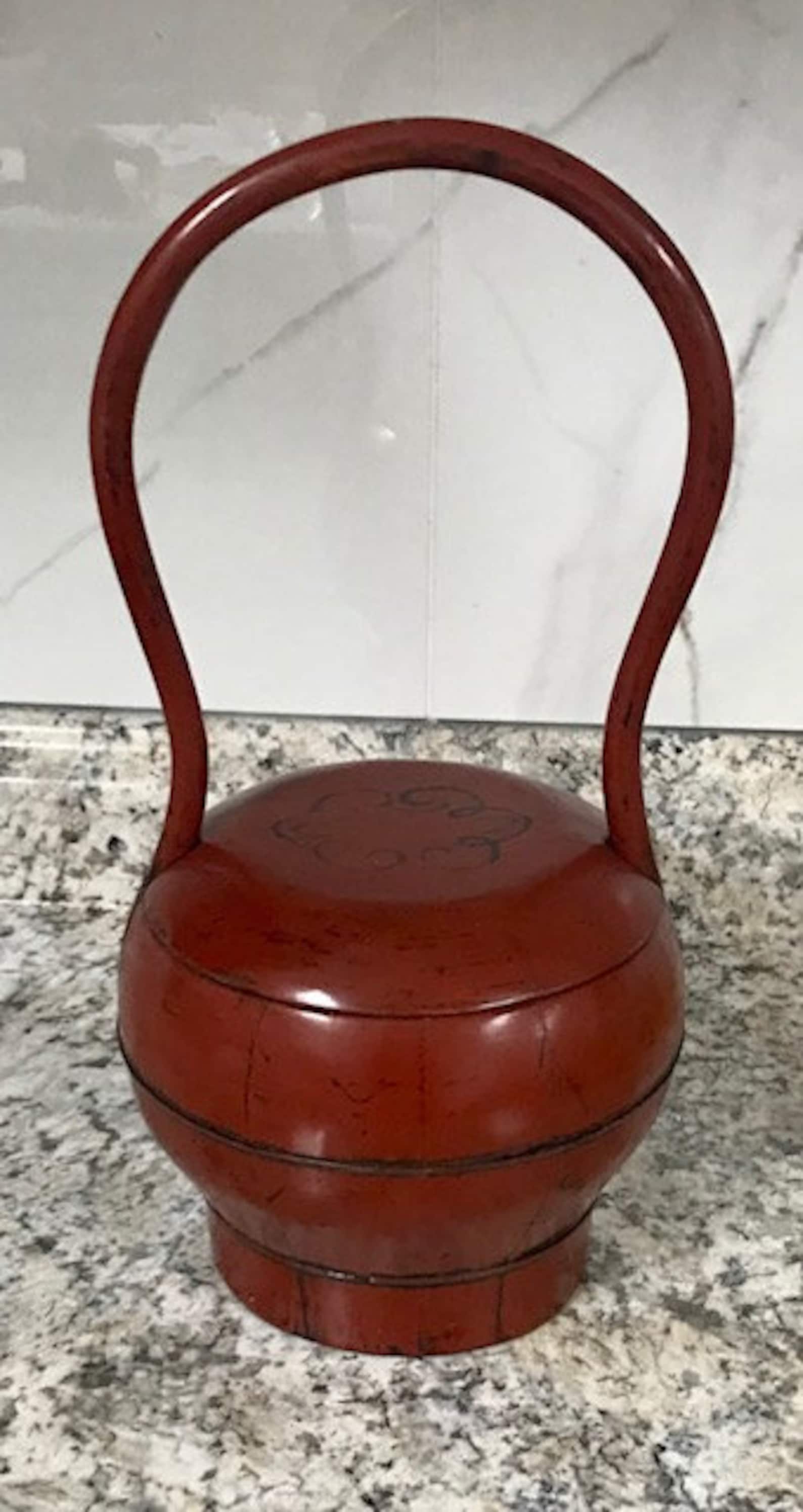 Antique Chinese Wooden Wedding Basket With Lid Etsy