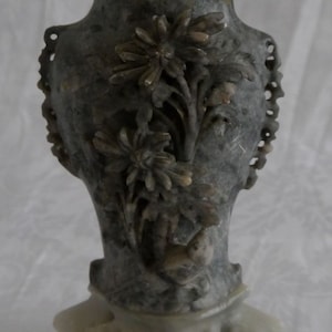 Exquisite Antique Chinese Soapstone Carving Lovely Vase