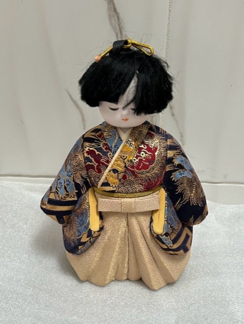 ヴィンテージ日本帝国市松ゴールド着物人形 高さ11インチ - Etsy