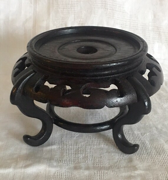 Fine Old Carved Chinese Wood Wooden Pierced Reticulated Stand Etsy