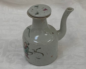 Antico cinese esportazione porcellana Famille Verte Winepot