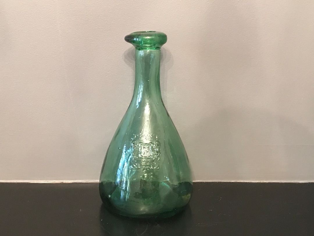 Vintage Green Glass Wine Jug / Pourer Etsy