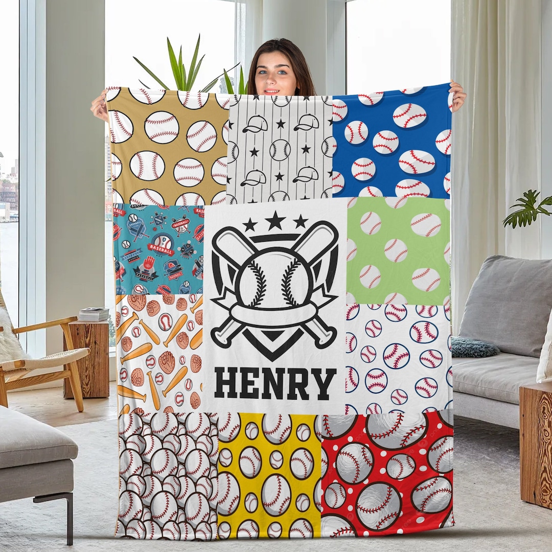 Baseball Blanket, Personalized Blankets and Throws, Baseball Gifts