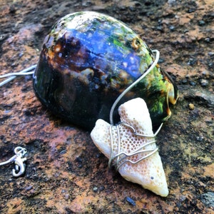 Coral Heart Necklace Natural Heart Shaped Coral Pendant w/ Chain Hand-wrapped w/ Stainless Steel Wire and Love. image 1