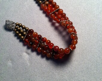 Triple Strand Carnelian Bracelet.