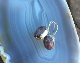Sterling Silver and Lepidolite Earrings
