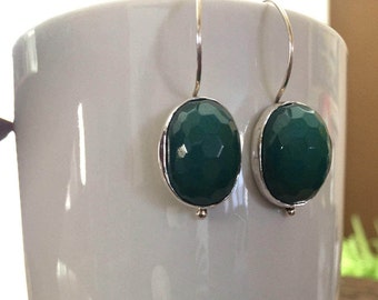 Sterling Silver and Green Aventurine Earrings