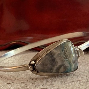 Crazy Lace Agate and Sterling Silver Bracelet