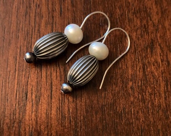 Sterling Silver and Fresh Water Pearl Earrings