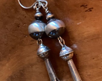 Sterling Silver and Navajo Pearl Earrings