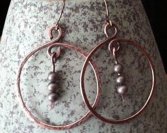 Copper and Bronze Hoop Earrings