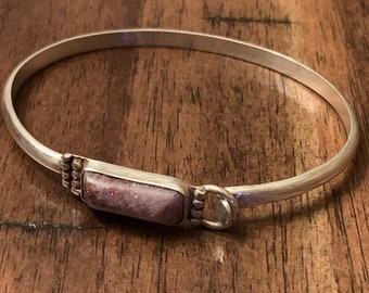 Sterling Silver and Lepidolite Cuff Bracelet