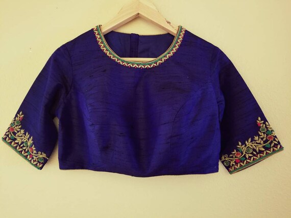 Blue high shop neck blouse