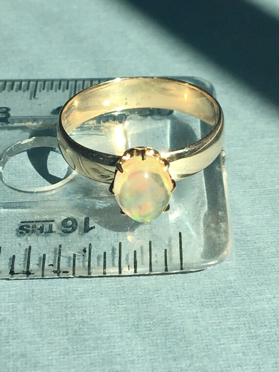 VICTORIAN Ethiopian Opal 14K Gold Claw Prong Set … - image 9