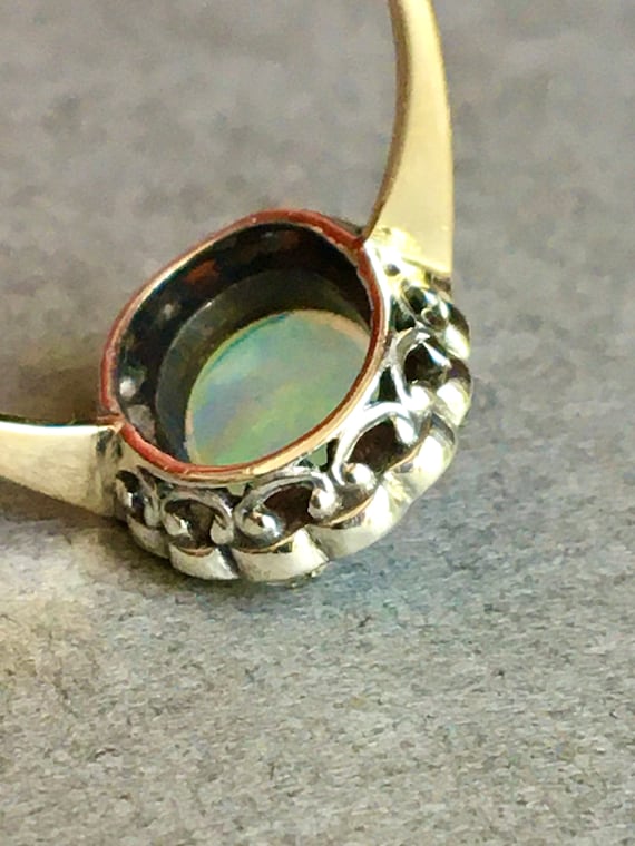 Art Nouveau Opal and Paste Ring | 9K Antique Opal… - image 7