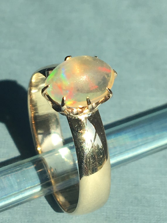 VICTORIAN Ethiopian Opal 14K Gold Claw Prong Set … - image 2