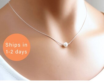single pearl choker necklace gold chain