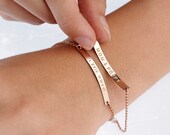Personalized Gold Bar bracelet, Custom Name Bracelet, Engraved Bracelet, Initial Nameplate Bracelet, Monogram Bracelet, Bridesmaids Gift