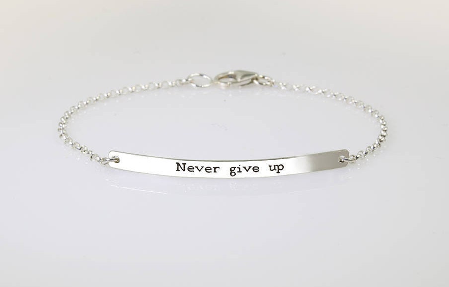 Inspirational Bracelet Sterling Silver Motivational Quote Etsy
