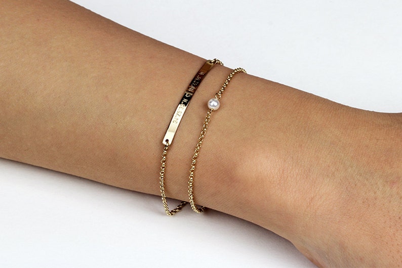 Layered bracelet, Stackable Birthstone Bracelet, Dainty Gemstone Bracelet, Gold Layering Bracelet, Bridesmaid gift Gift for her image 1