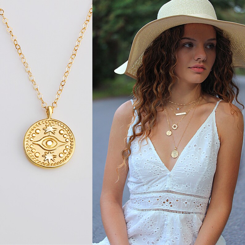 Evil Eye Necklace Eye Necklace Protection Necklace Evil Eye Etsy