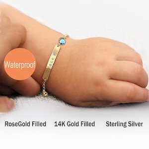 Baby bracelet gold, Birthday gift ideas for girl, Custom Baby name bracelet, New Baby girl gift personalized, Baby shower, Baptism