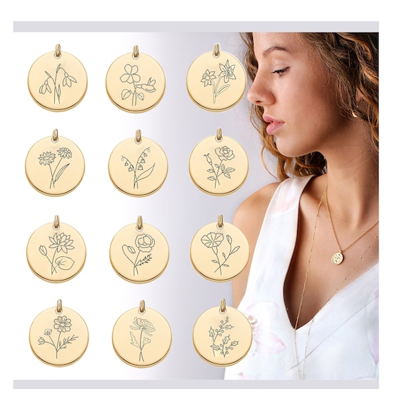 Etsy birth month flower necklace deals