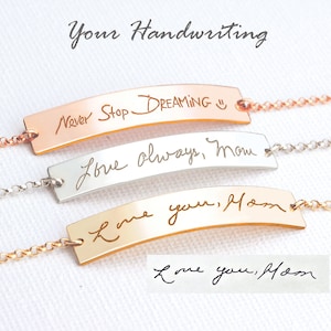 Handwriting Bracelet Sterling silver, Actual Signature bracelet, Mom, Dad Handwriting bracelet, Custom Handwritten Gift, Memorial jewelry image 4