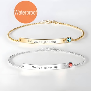 Inspirational Bracelet Sterling silver, Motivational Quote Bracelet,  Personalized message bracelet, Motivational jewelry gift for women