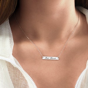 Silver Bar Necklace Etsy Silver Bar Necklace Etsy