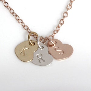 Initial Necklace, Personalized Heart necklace, Gold, Silver, Rose Gold, Valentines jewelry,Gift for friend, Grandma Mothers Necklace image 4