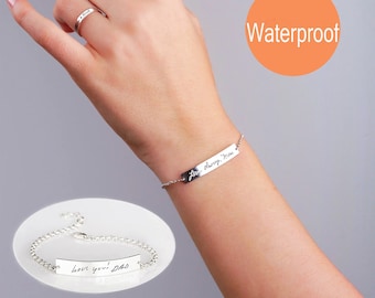 Handwriting Bracelet Sterling silver, Actual Signature bracelet, Mom, Dad Handwriting bracelet, Custom Handwritten Gift, Memorial jewelry