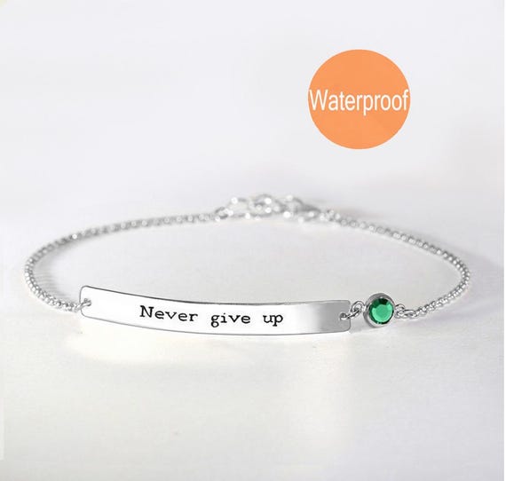 Inspirational Bracelet Sterling silver, Motivational Quote Bracelet,  Personalized message bracelet, Motivational jewelry gift for women