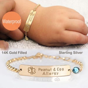 Kids Medical ID Bracelet, Medical Alert Bracelet Kids, Child ID, Newborn bracelets, Baby Jewelry, Toddler, Autism, Epilepsy, Allergy