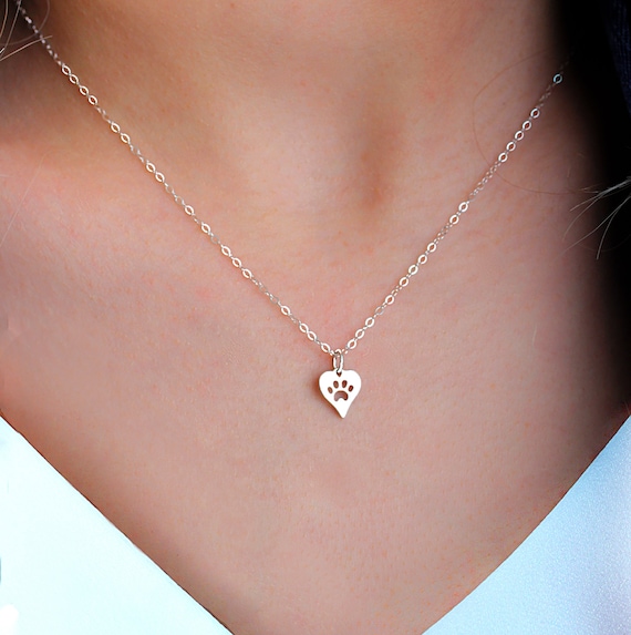 tiny paw print necklace