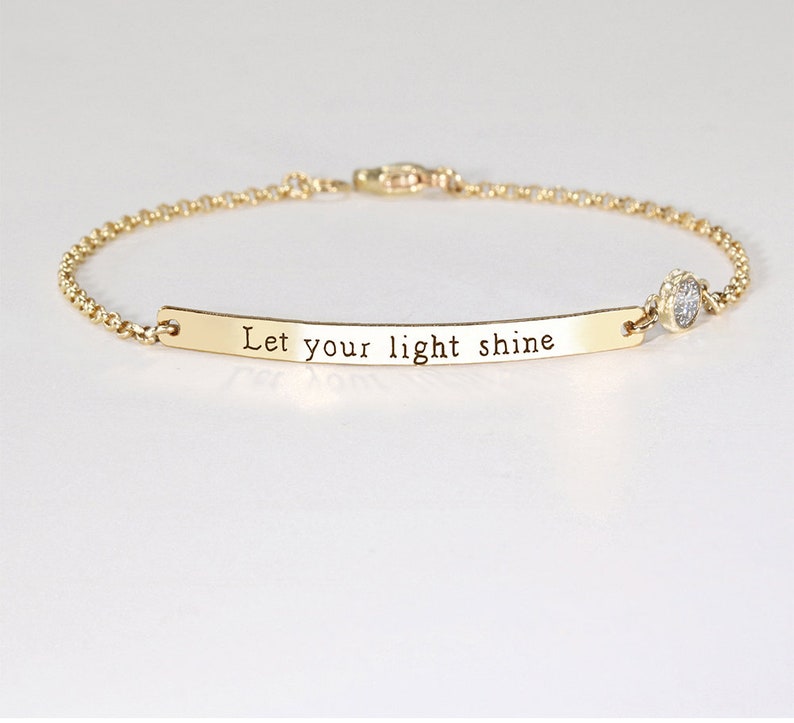 Quote Bracelet Personalized Inspirational Bracelet Custom Etsy