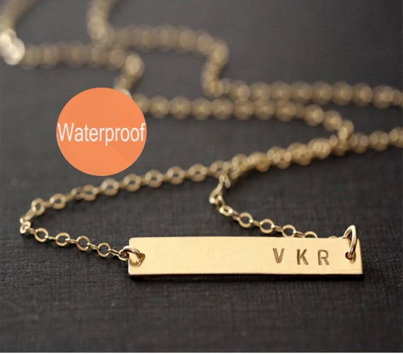 Engraved necklace, Gold filled necklace, Personalized jewelry, Custom Name necklace, Name plate necklace, Personalized bar necklace