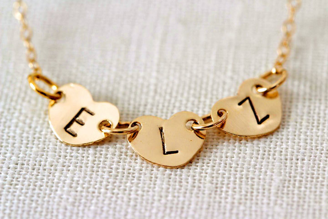 Initial necklace with heart charm Clearance