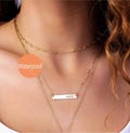 Gold bar necklace, Initial necklace, Silver Name necklace, Mom birthday gift, Rose gold Nameplate necklace, Gift for women