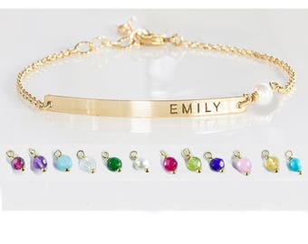Personalized bracelet for mom, Kids name bracelet, Custom Name bracelet engraved, Mommy bracelet, Wife, Mother Grandma gift