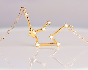 Dainty Zodiac necklace, Delicate Constellation necklace, Astrology jewelry, Birthday gift, Constellation gift, Celestial jewelry Gold