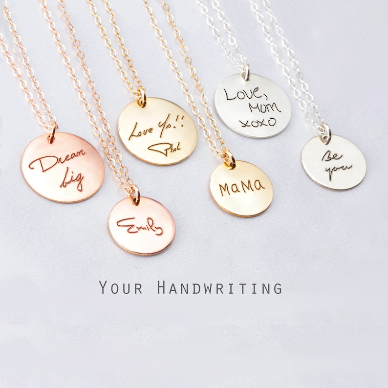 Handwriting Necklace Signature Jewelry on DISC Memorial Etsy Canada