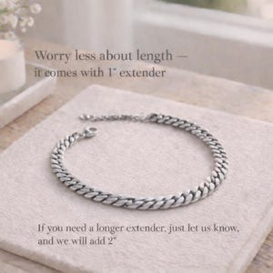 Stainless steel bracelets, Cuban link bracelets for men, Gift for boyfriend, Fathers Day gift, Gift for husband, Chunky chain for him image 5