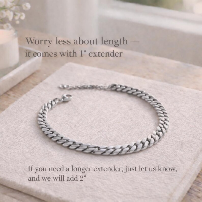 Stainless steel bracelets, Cuban link bracelets for men, Gift for boyfriend, Fathers Day gift, Gift for husband, Chunky chain for him image 5