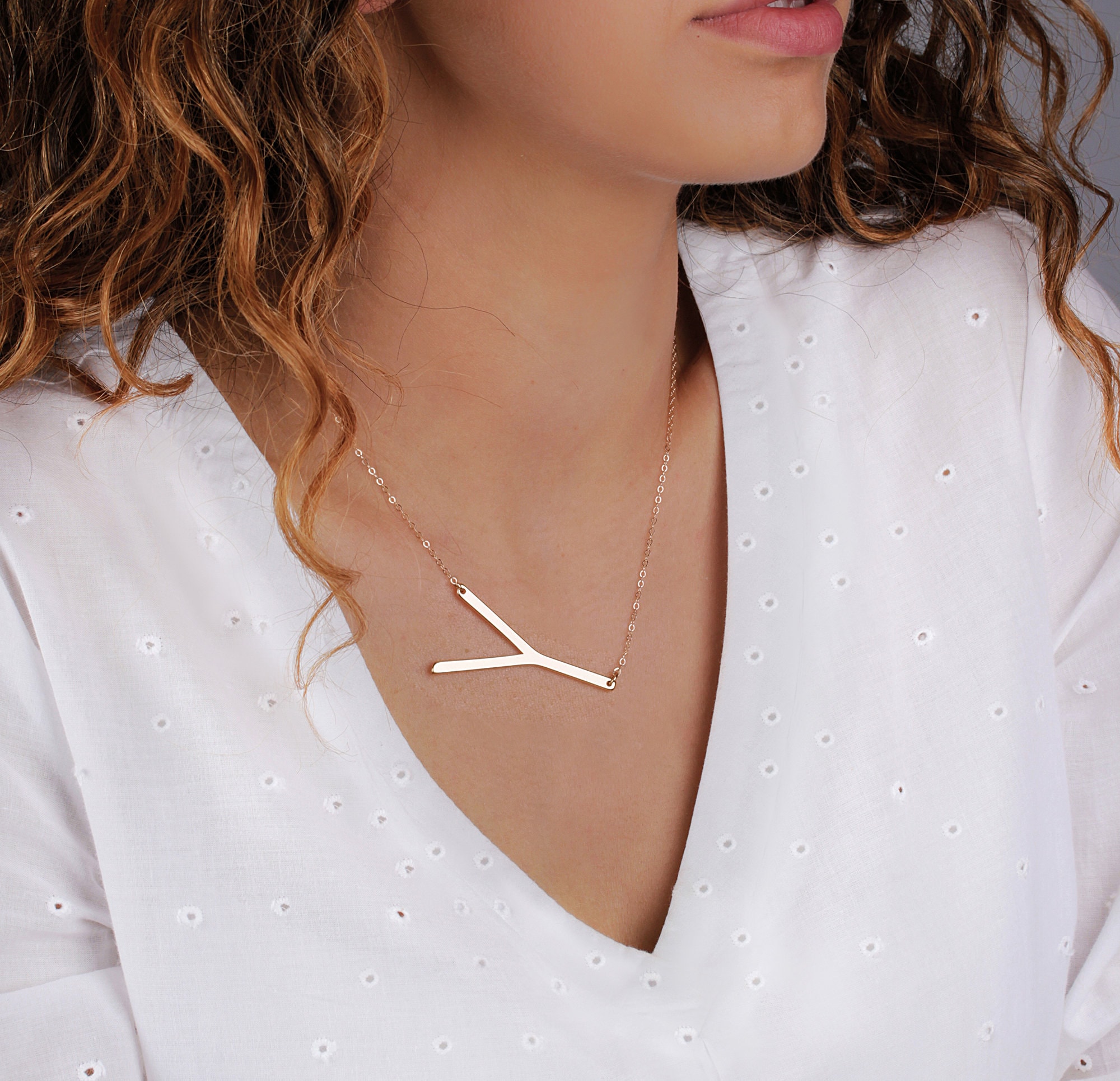 Letter Pendant Rose Gold Initial 