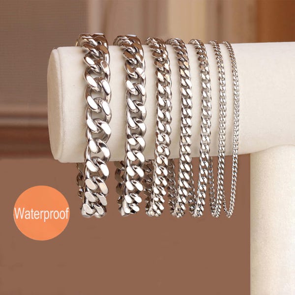 Stainless steel bracelets, Cuban link bracelets for men, Gift for boyfriend, Fathers Day gift, Gift for husband, Chunky chain for him